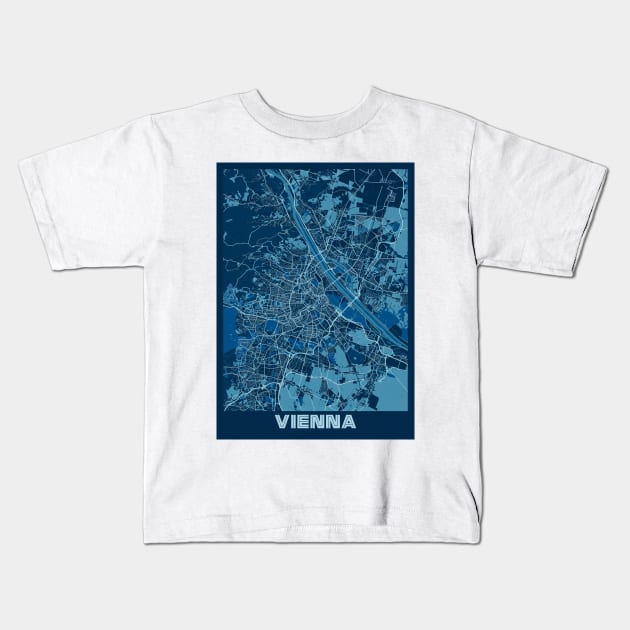 Vienna - Austria Peace City Map Kids T-Shirt by tienstencil